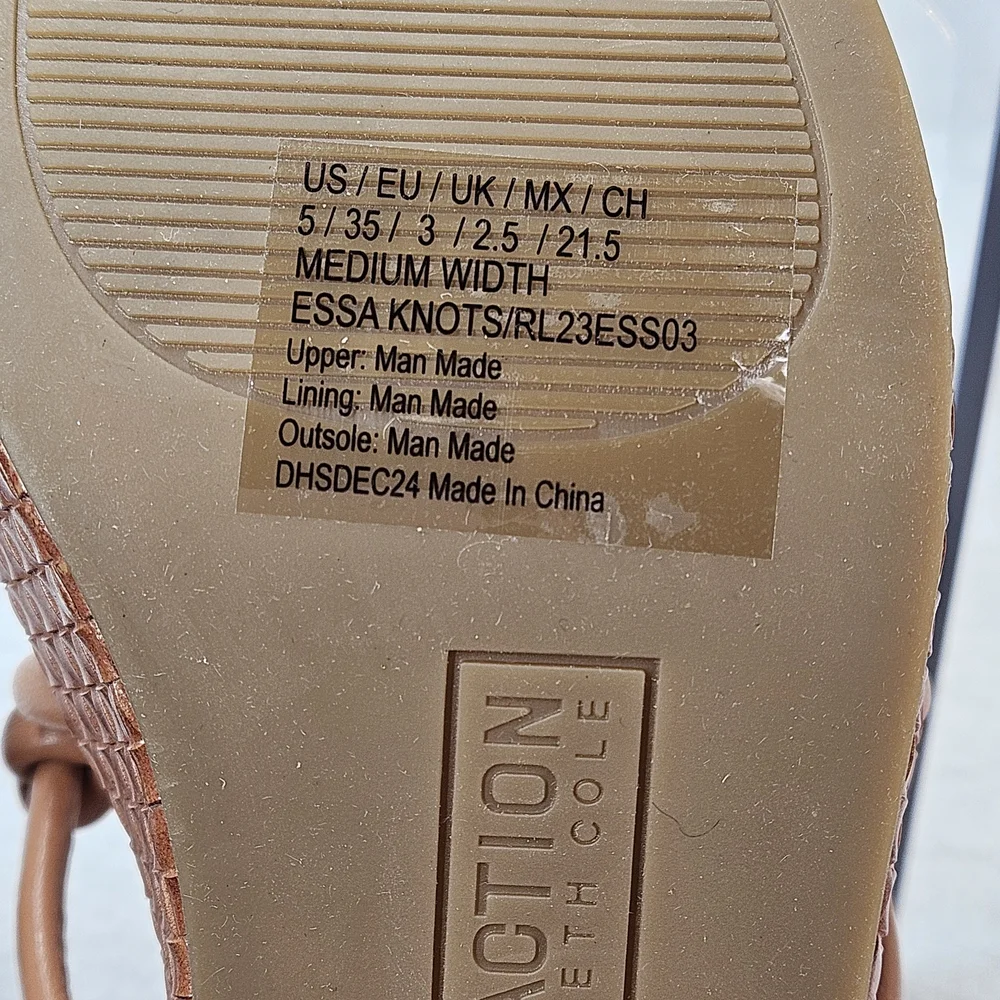 Kenneth Cole Essa Knots Platform Sandals Rust Woven Heel US 5 NIB